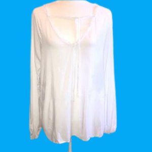 Dylan long sleeved white boho tie top size large NWT